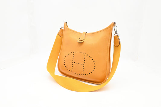 Hermes Evelyne Pm In Yellow Handbag Leather Travel Bag