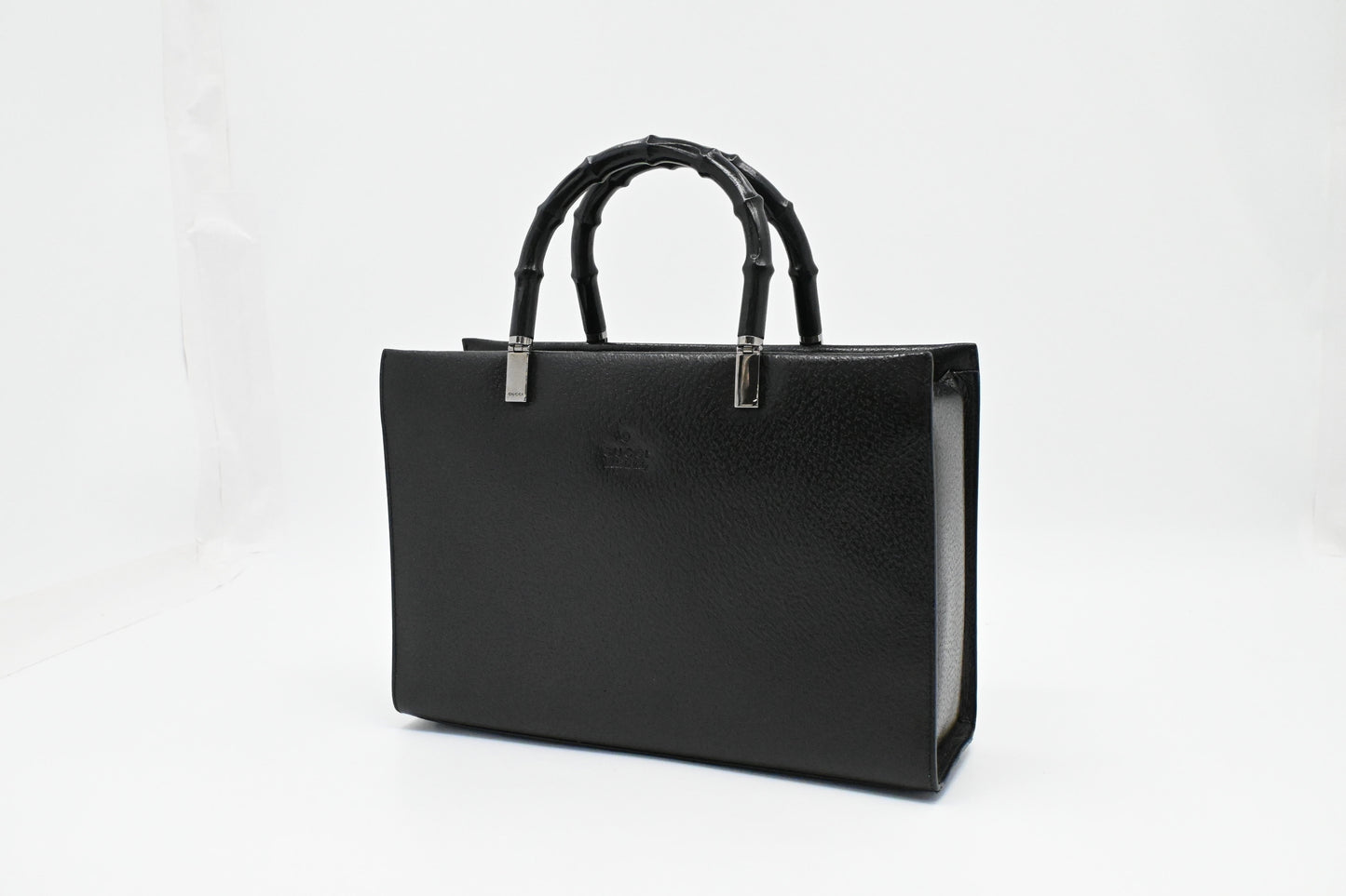 Gucci Bamboo Leather Black Handbag Leather 1