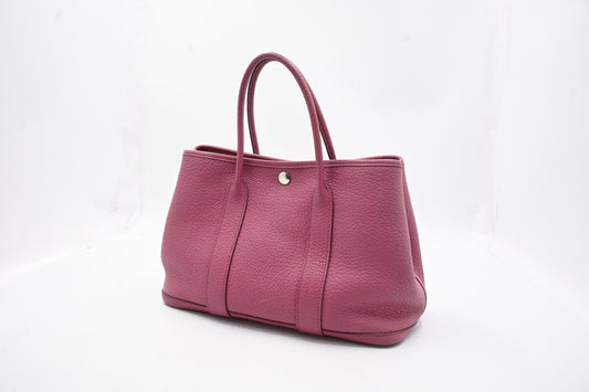 Hermes Garden Party Tpm In Handbag Leather Pink Travel Bag
