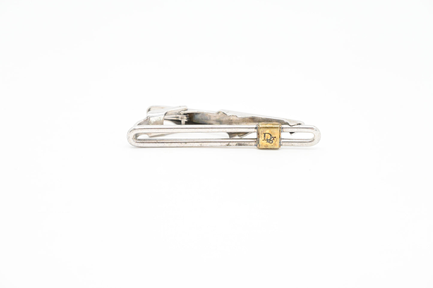 Dior Tie Clip And Cuff Links Set In Silver Travel Bag