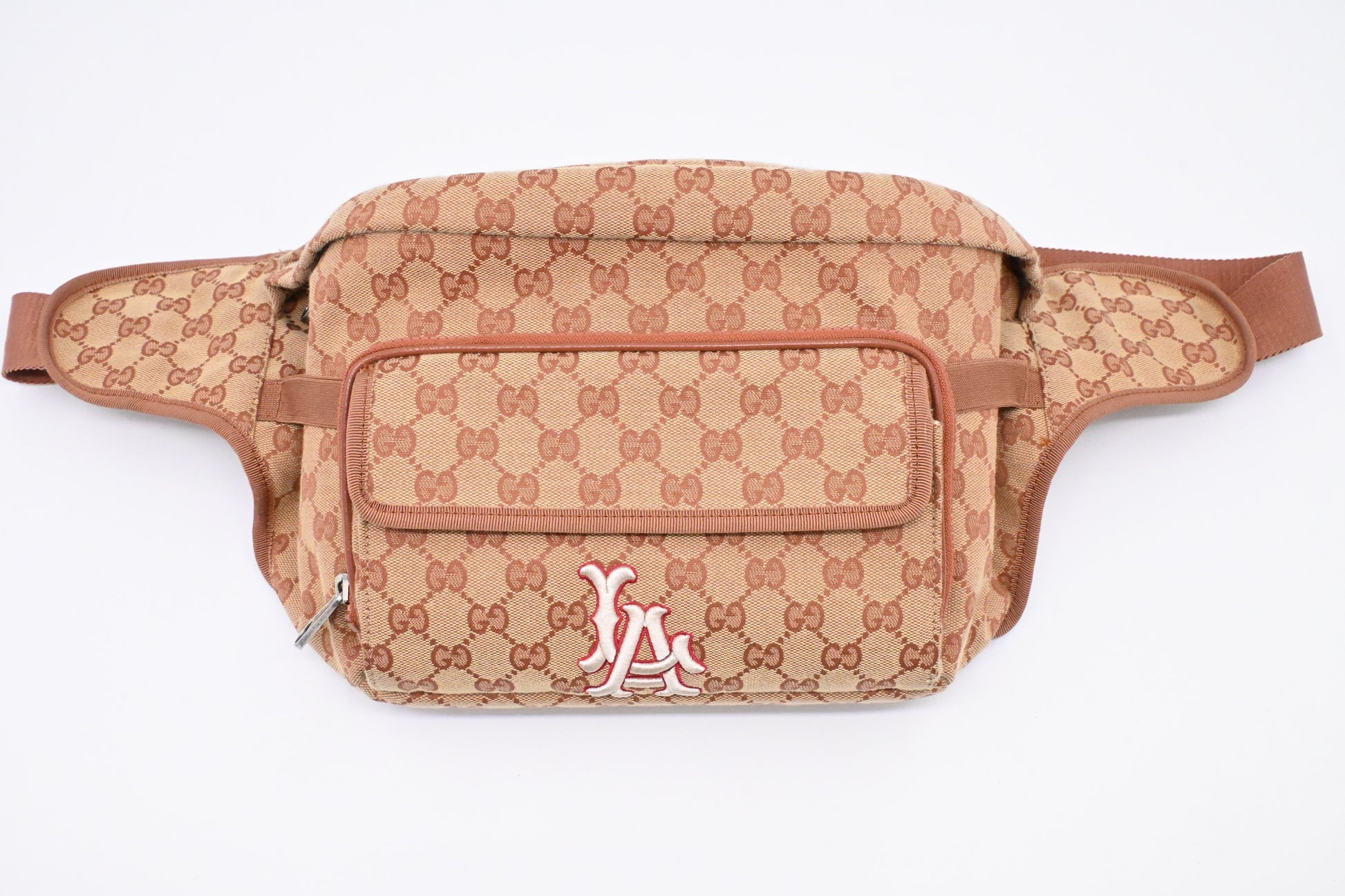 Gucci x MLB LA Waist GG Canvas Brown Handbag