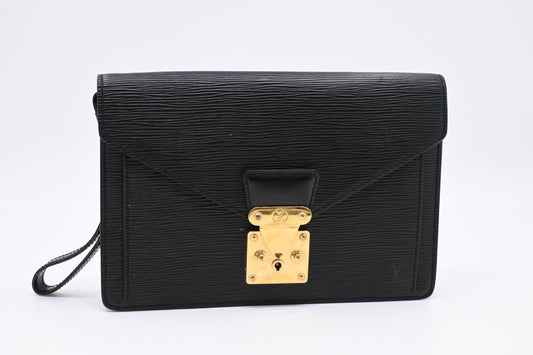 Louis Vuitton Sellier Dragonne Black Leather Epi Key Chain Leather 4