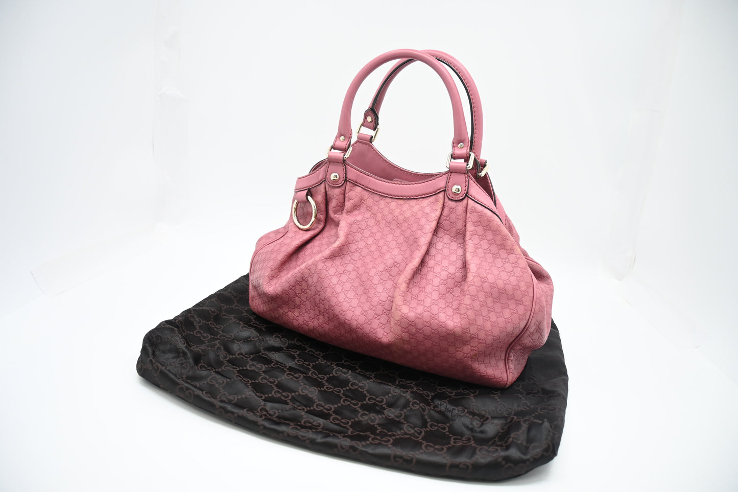 Gucci Sukey Microguccissima Leather Pink Handbag
