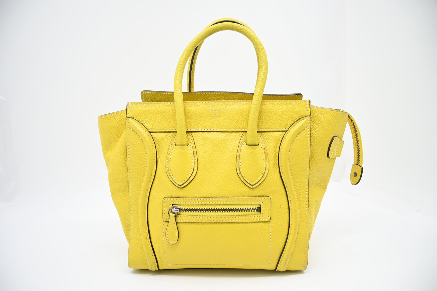 Celine Micro Luggage In Yellow Handbag Leather Travel Bag