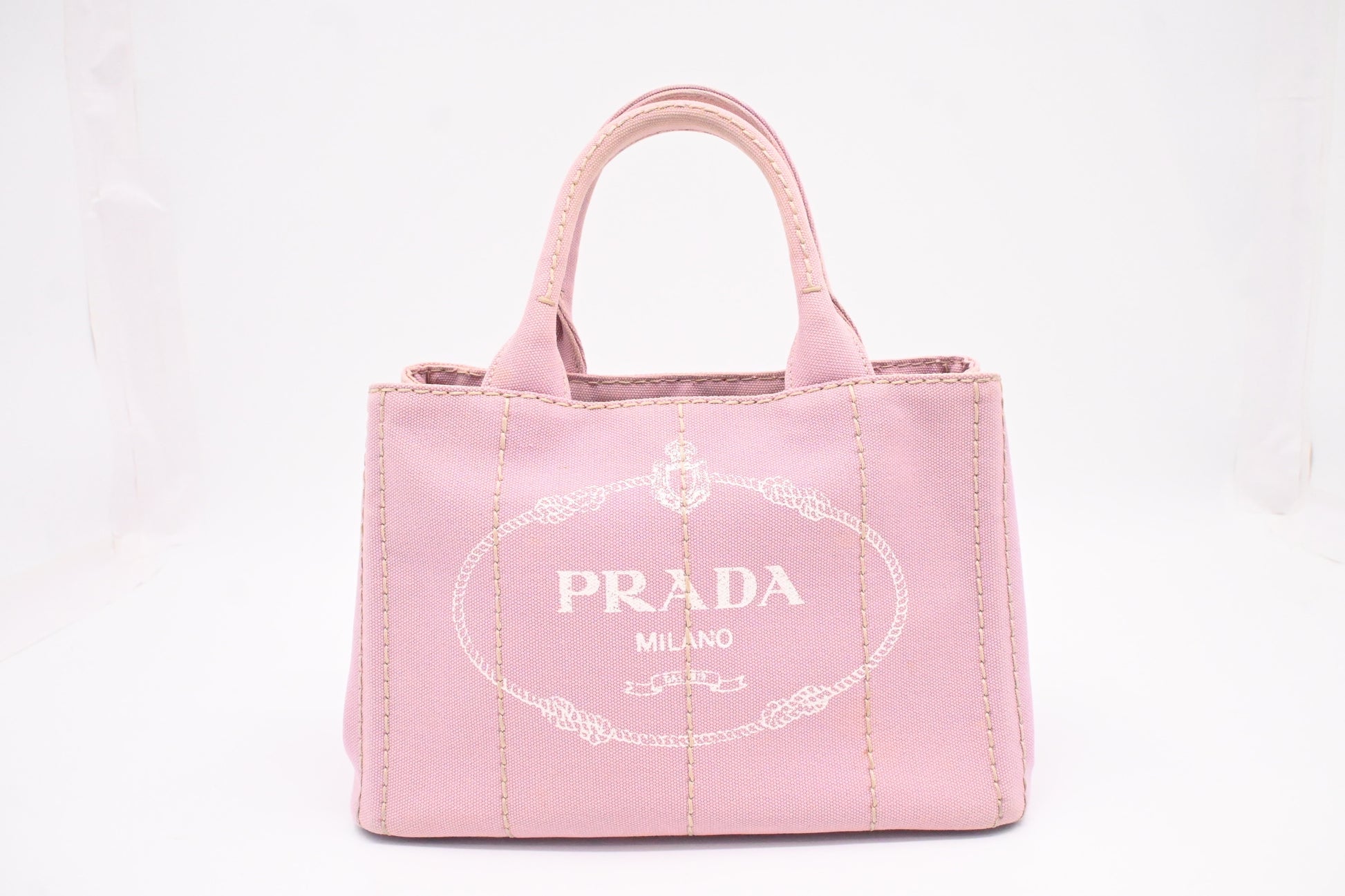 Prada Canapa In Handbag Canvas Pink Travel Bag