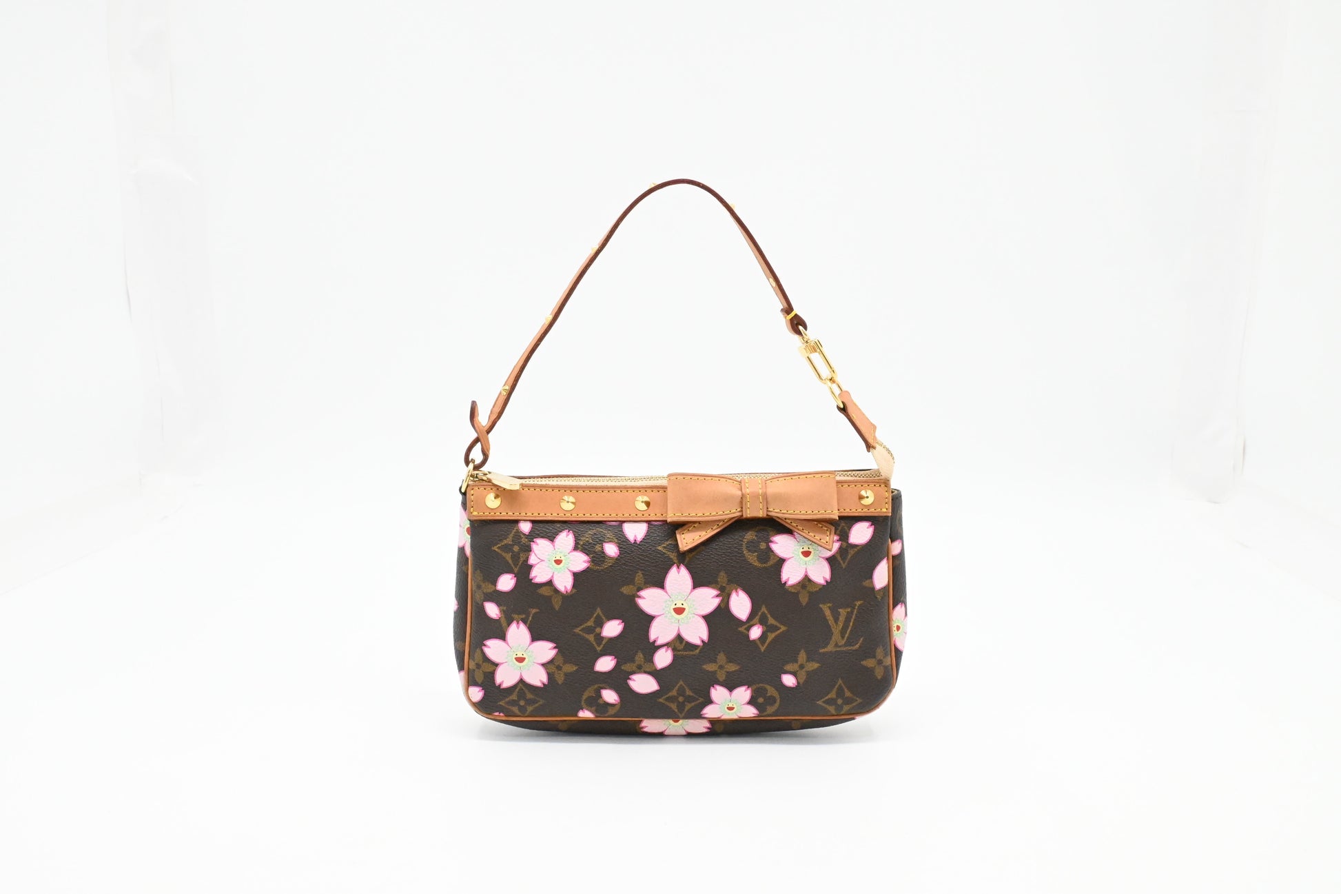 Louis Vuitton Pochette Accessoires Cherry Blossom Monogram Canvas Clutch Bag