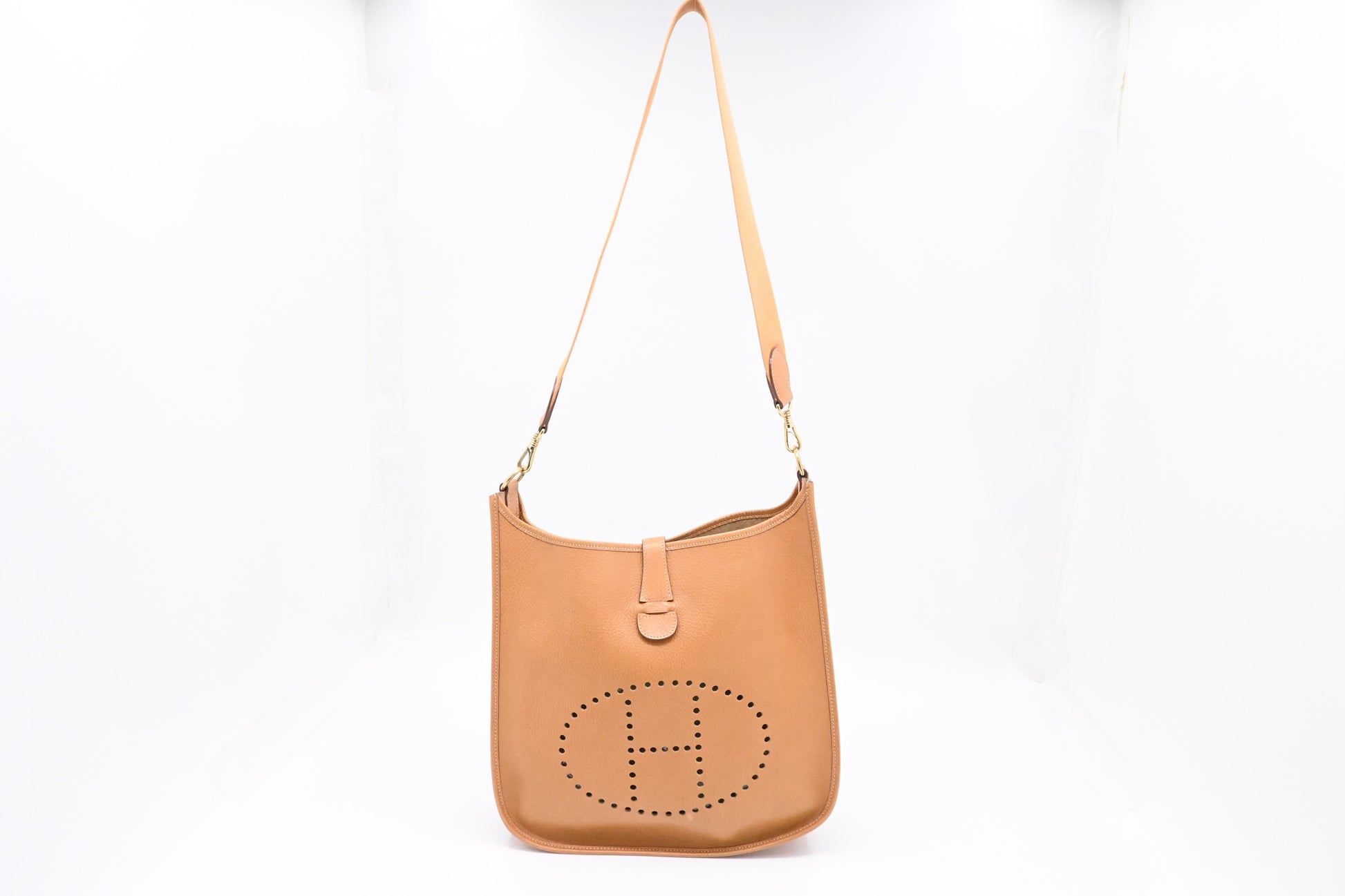 Hermes Evelyne Gm In Handbag Leather Brown Travel Bag
