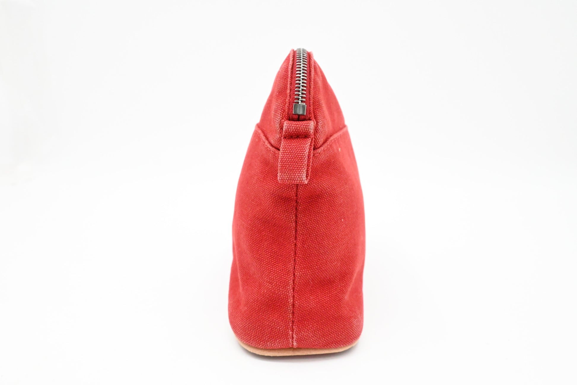 Hermes Bolide Pouch In Handbag Canvas Red Travel Bag