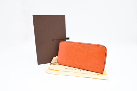 Louis Vuitton Zippy Long Epi Leather Orange Wallet Case