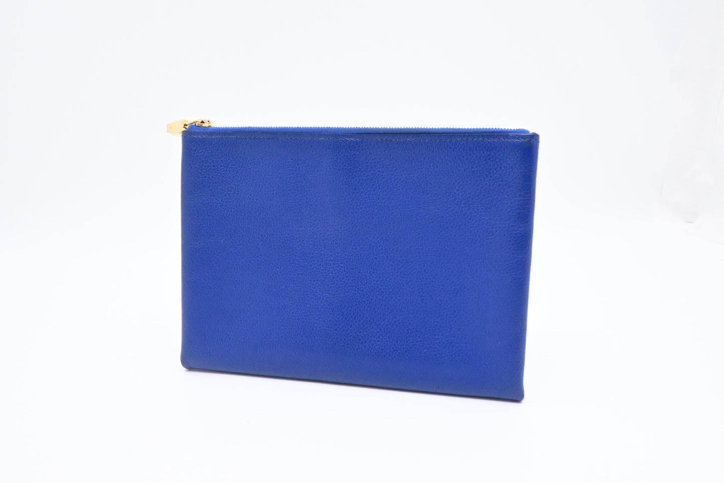 Hermes Atout Pouch In Handbag Leather Blue Travel Bag