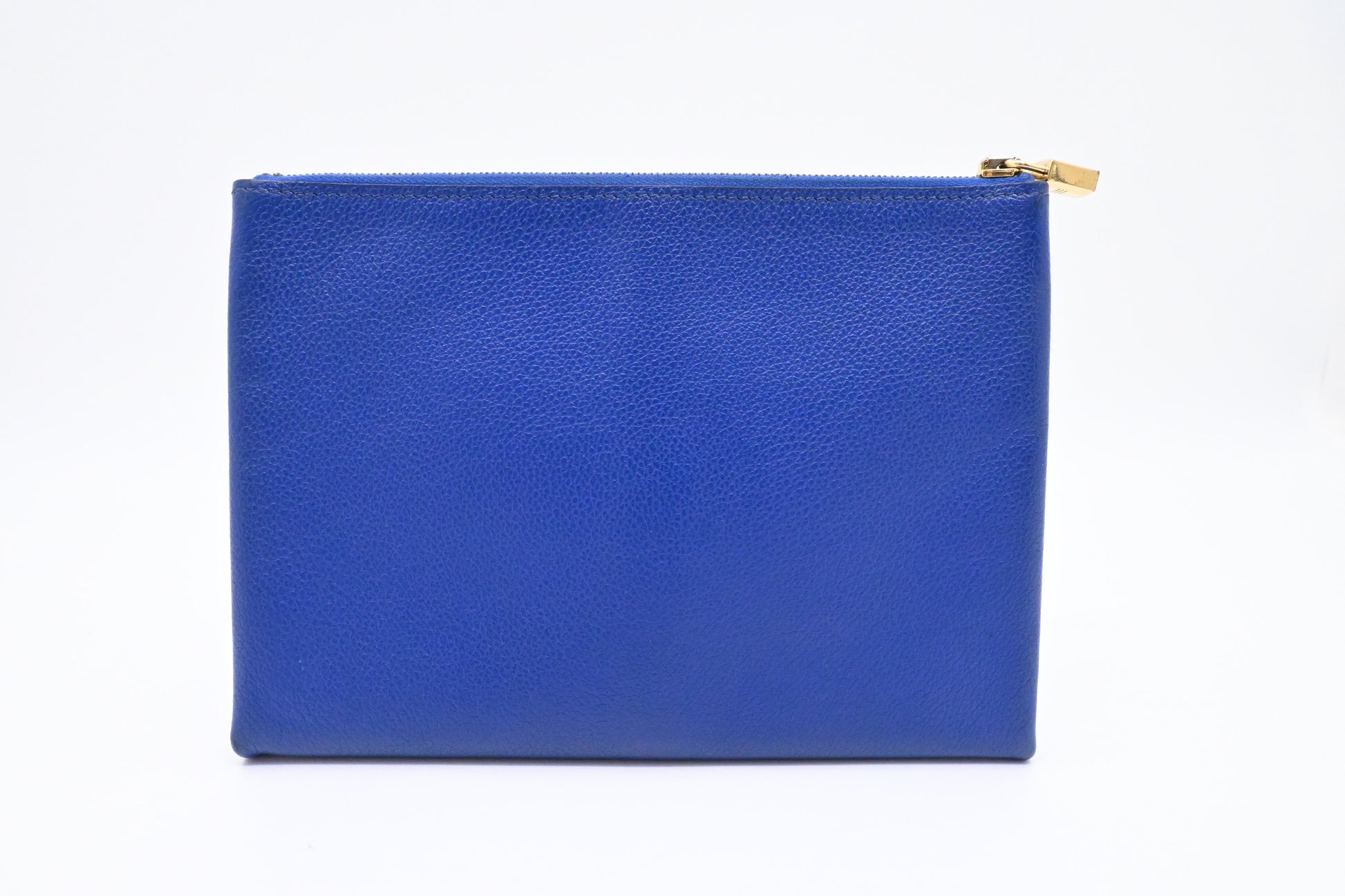 Hermes Atout Pouch In Handbag Leather Blue Travel Bag