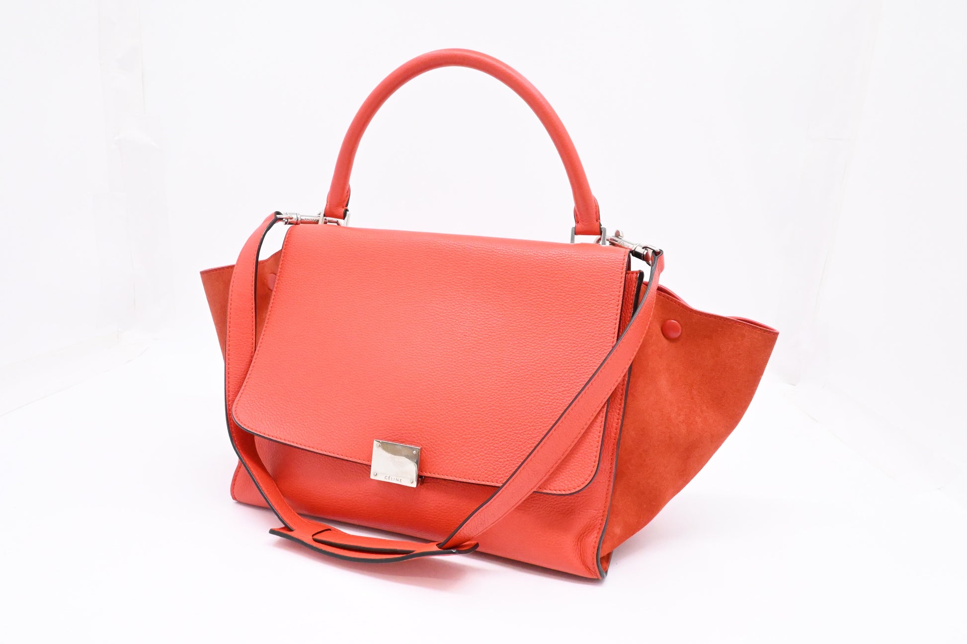 Celine Trapeze In Grapefruit Handbag Leather Travel Bag