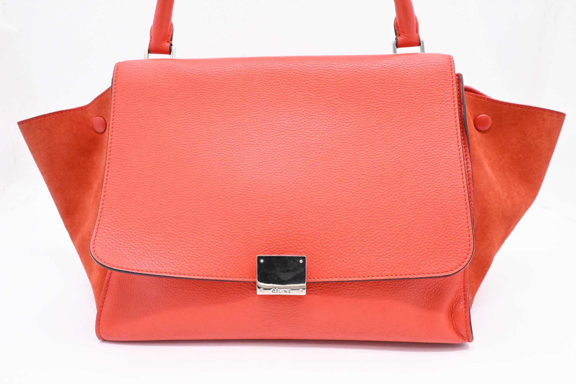 Celine Trapeze In Grapefruit Handbag Leather Travel Bag