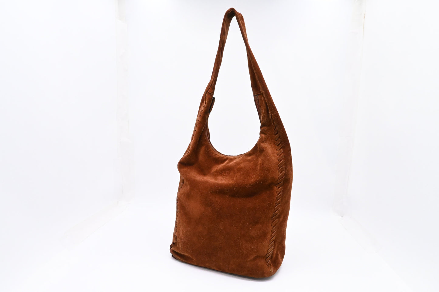 Prada Hobo Bag In Suede Brown Travel Bag