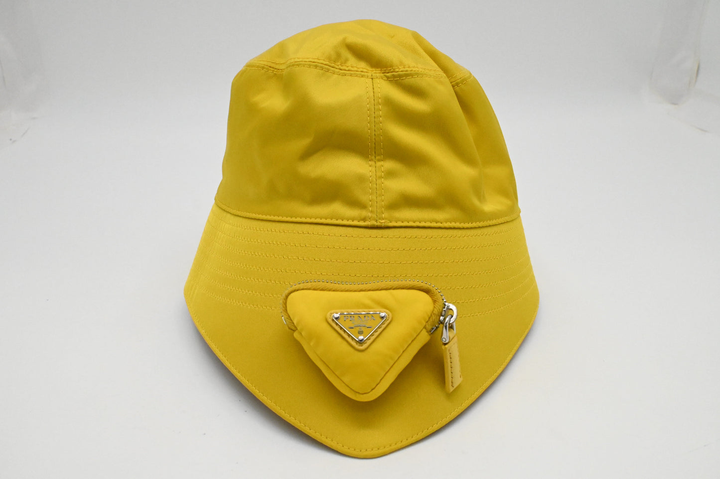 Prada Hat In Yellow Re Handbag Nylon Bucket Bucket Bag