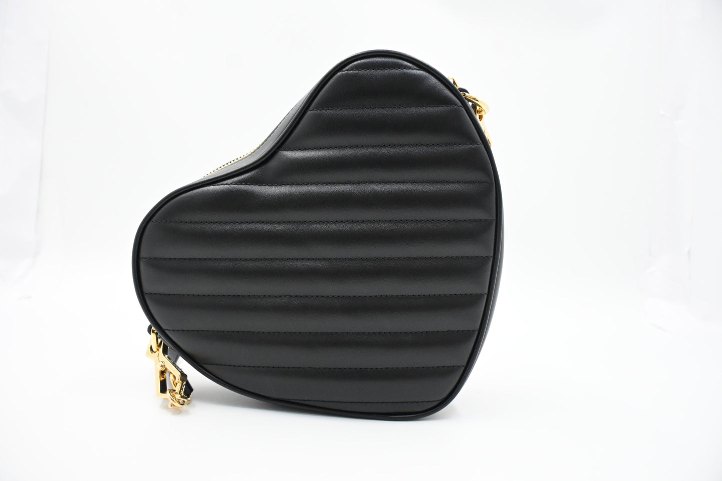 Gucci Heart Quilted Leather Black Crossbody Bag