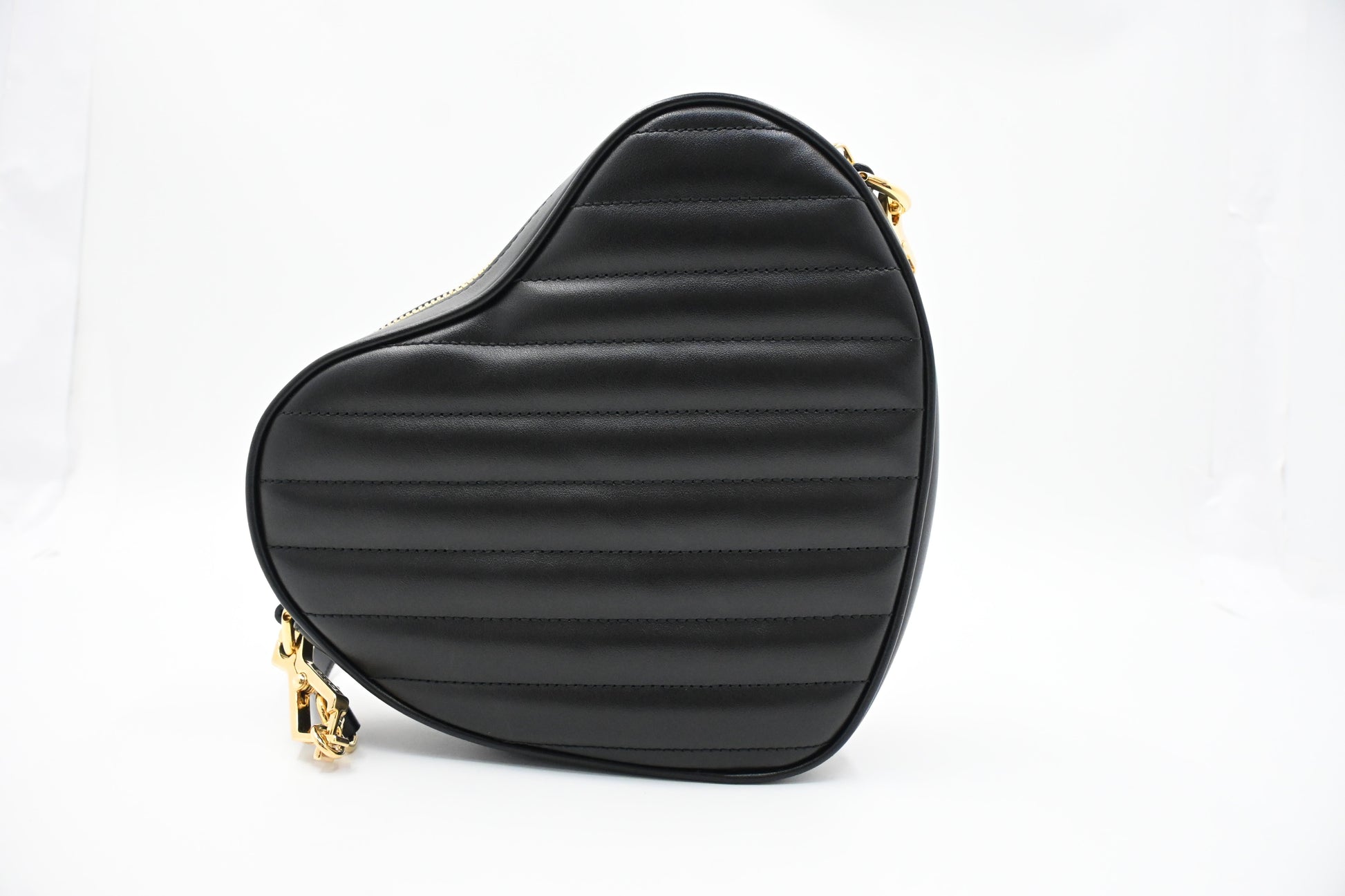 Gucci Heart Quilted Leather Black Crossbody Bag