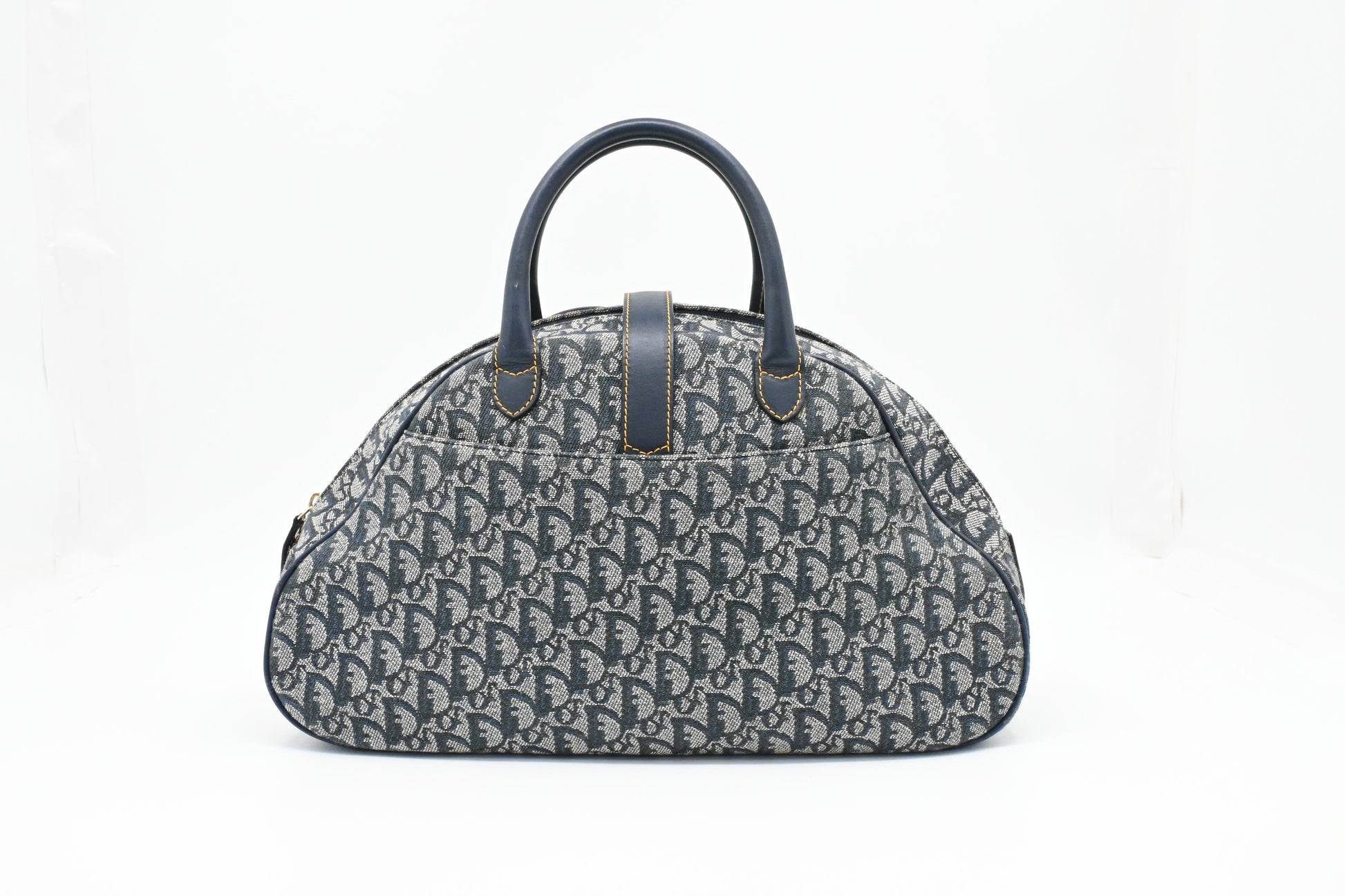 Dior Saddle Bowler In Oblique Handbag Canvas Blue Travel Bag