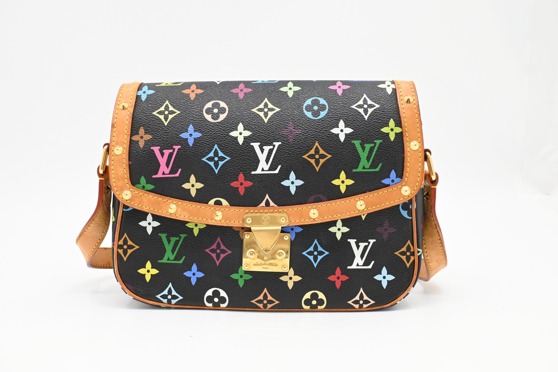 Louis Vuitton Sologne Monogram Multicolor Black Canvas Handbag