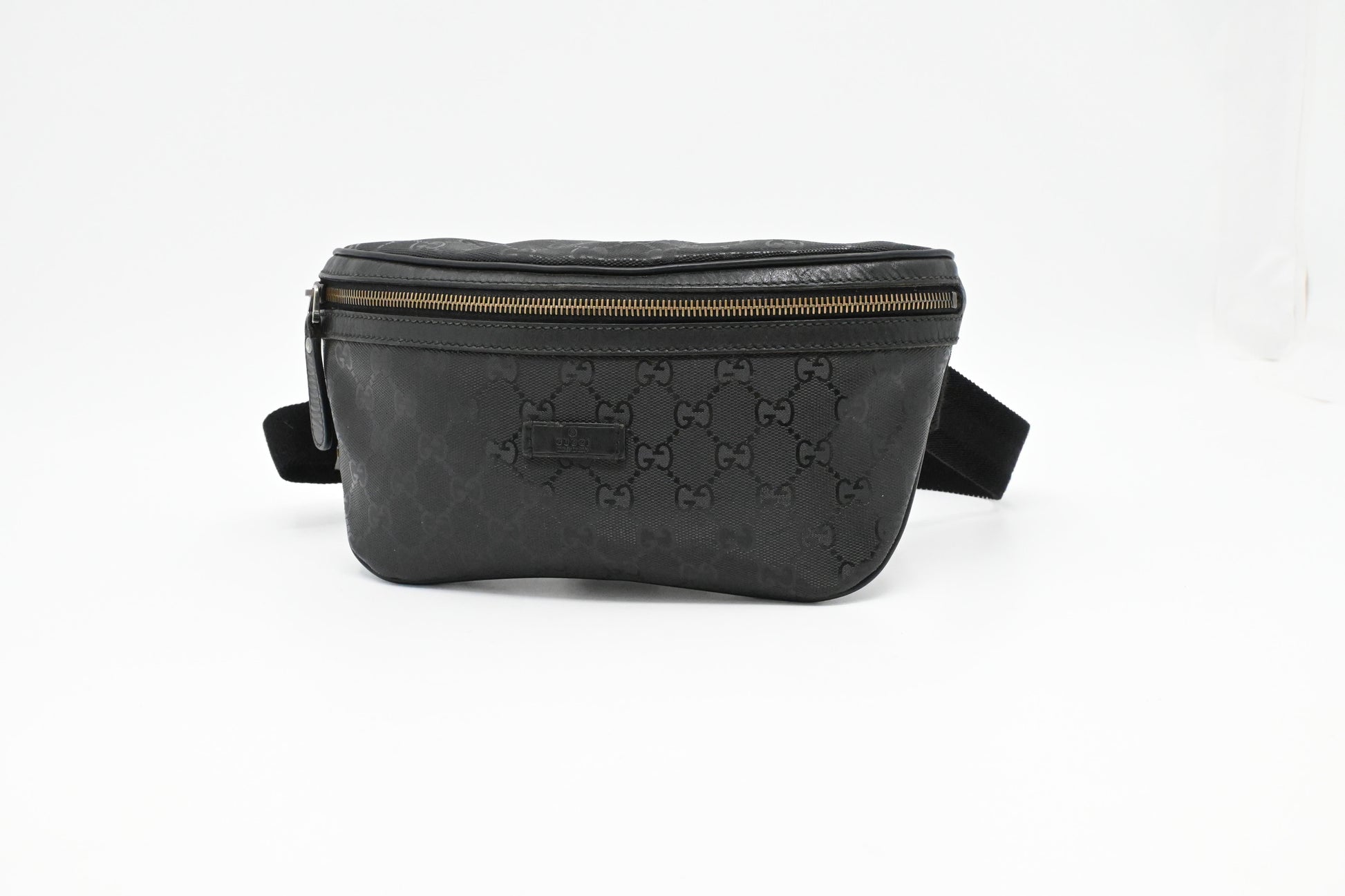 Gucci Bumbag In Imprime Handbag Canvas Black Travel Bag