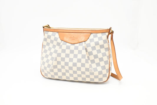 Louis Vuitton Siracusa Azur PM Canvas Damier Handbag