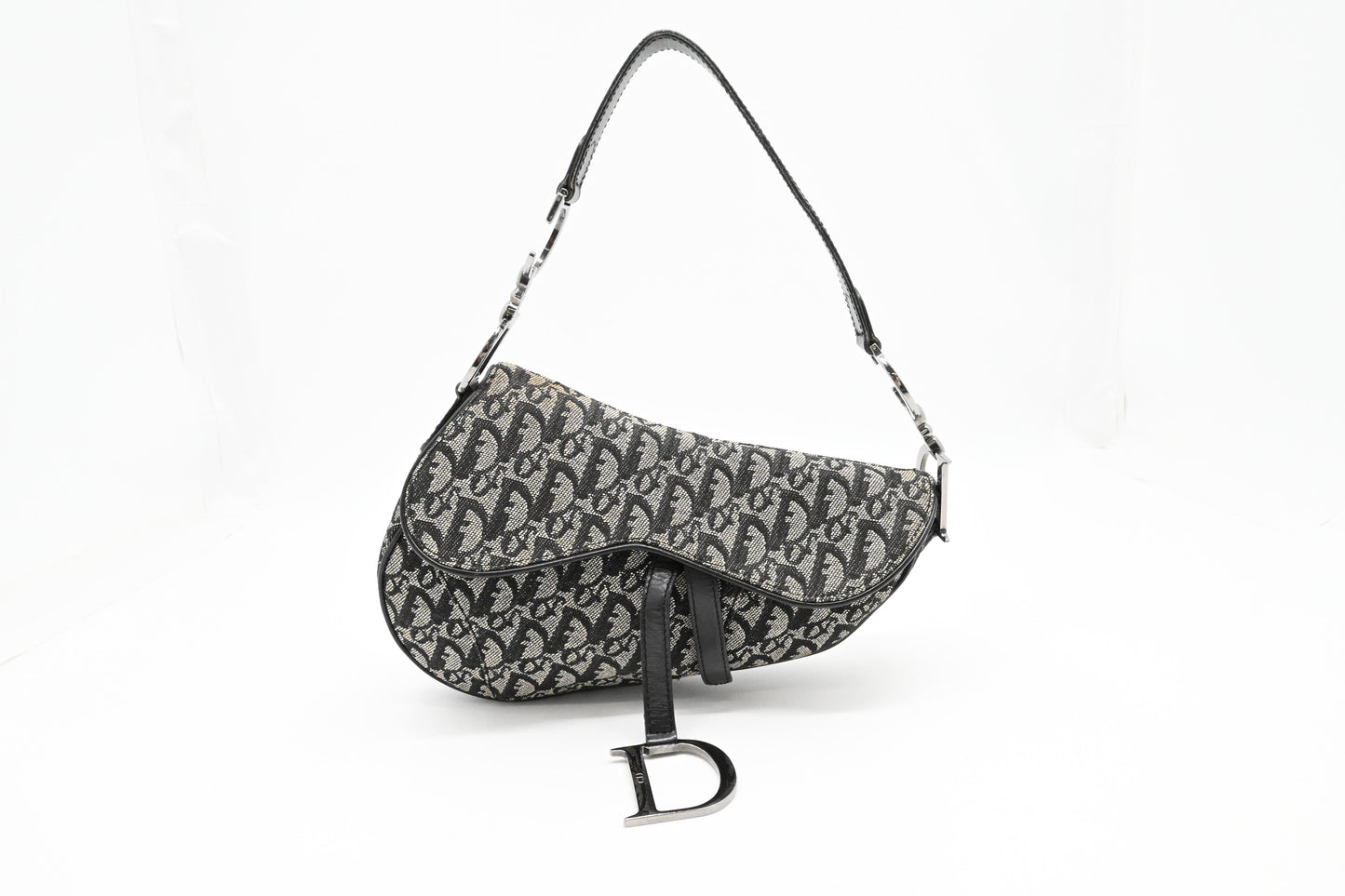 Dior Saddle Bag In & Oblique Canvas Black Travel Bag
