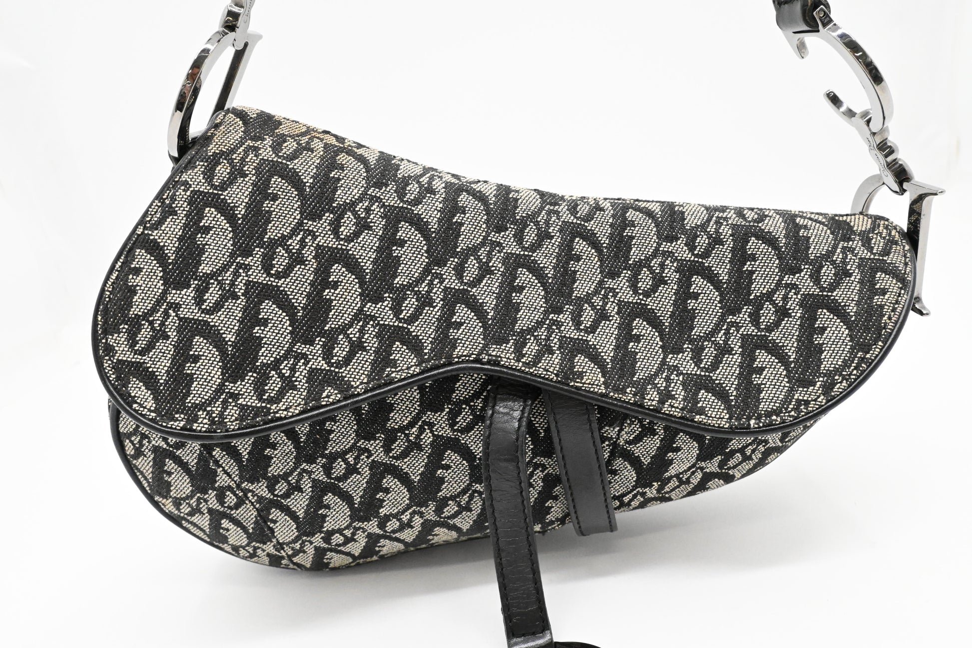 Dior Saddle Bag In & Oblique Canvas Black Travel Bag