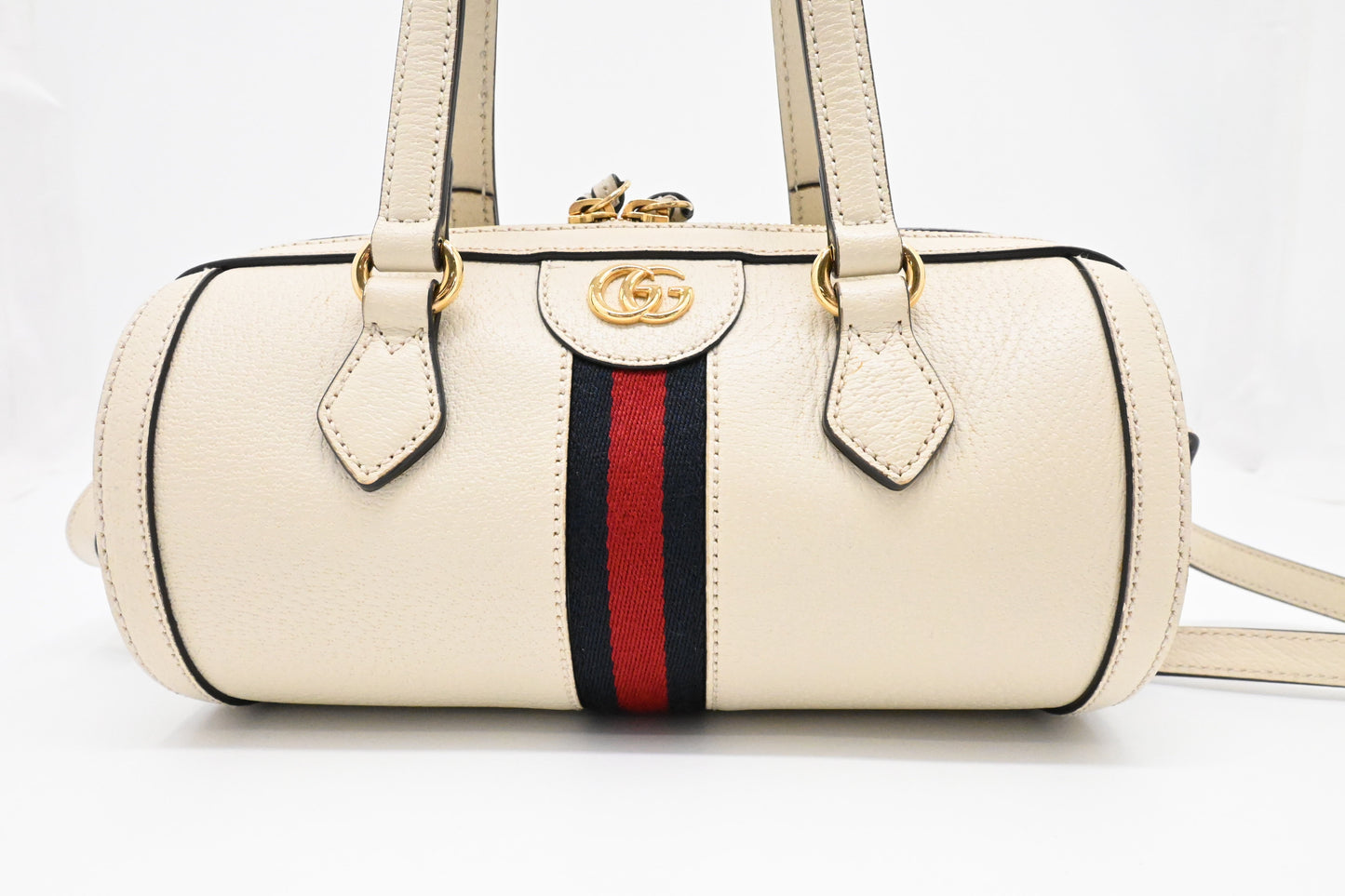 Gucci Round Leather Cream Crossbody Bag