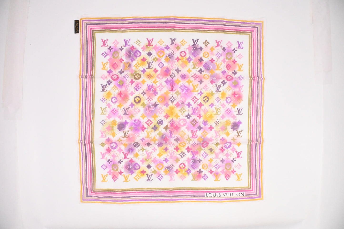Louis Vuitton Scarf Cotton Multicolor White