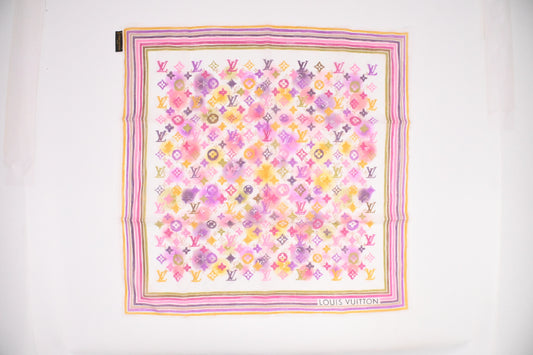 Louis Vuitton Scarf Cotton Multicolor White