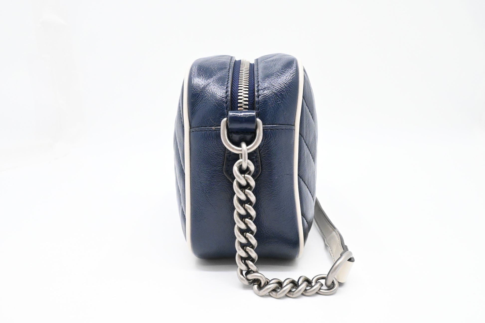 Gucci Marmont Crossbody In Navy Leather Blue Crossbody Bag