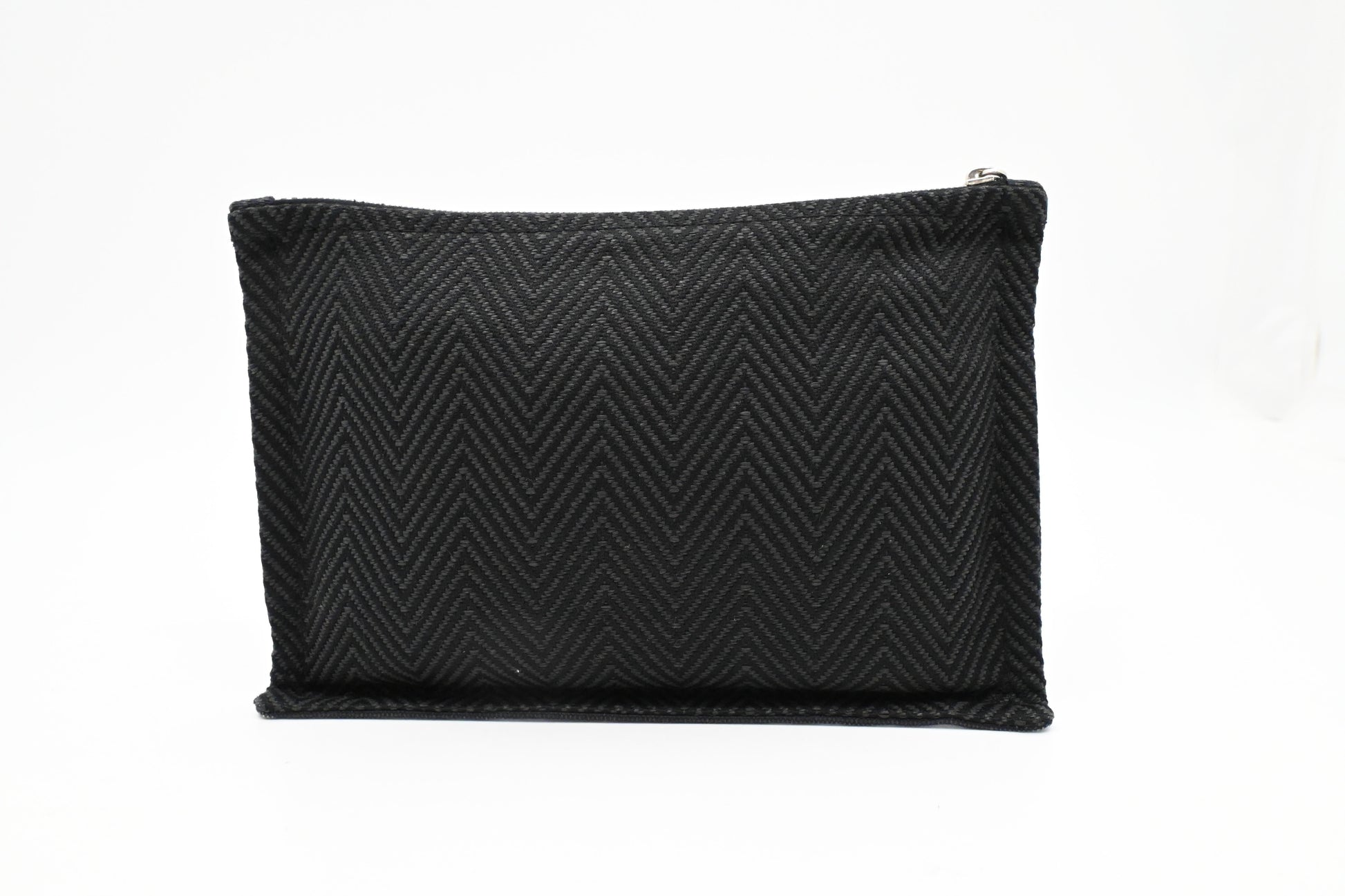 Hermes Bain Flat Yachting Pouch In Handbag Canvas Black Shoes