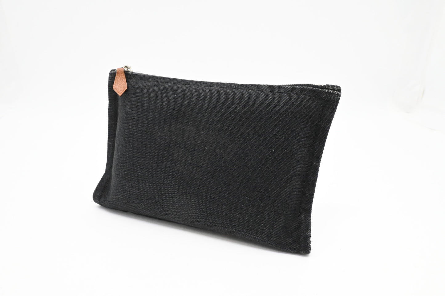 Hermes Bain Pouch In Handbag Canvas Black Travel Bag