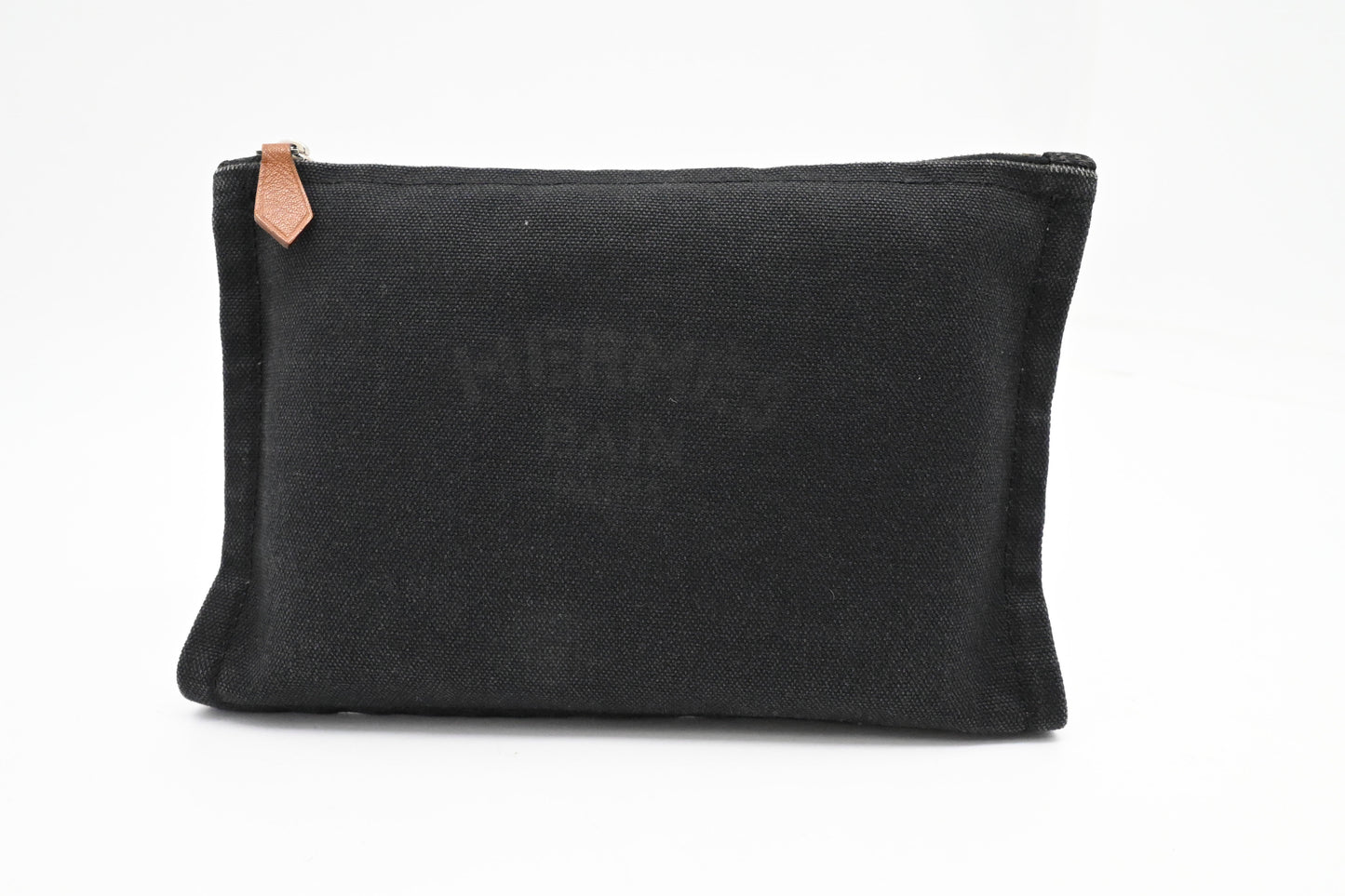 Hermes Bain Pouch In Handbag Canvas Black Travel Bag