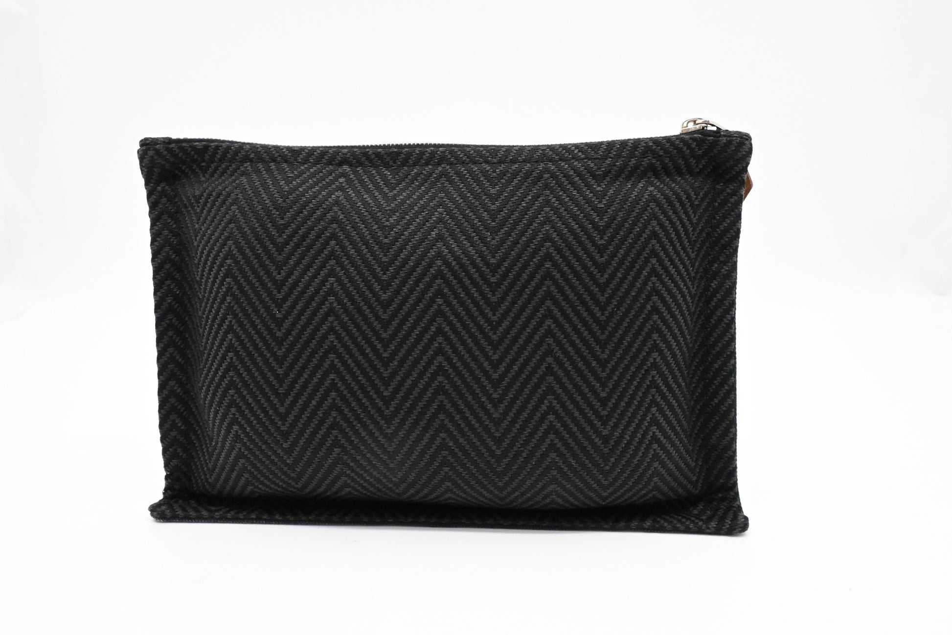 Hermes Bain Pouch In Handbag Canvas Black Travel Bag