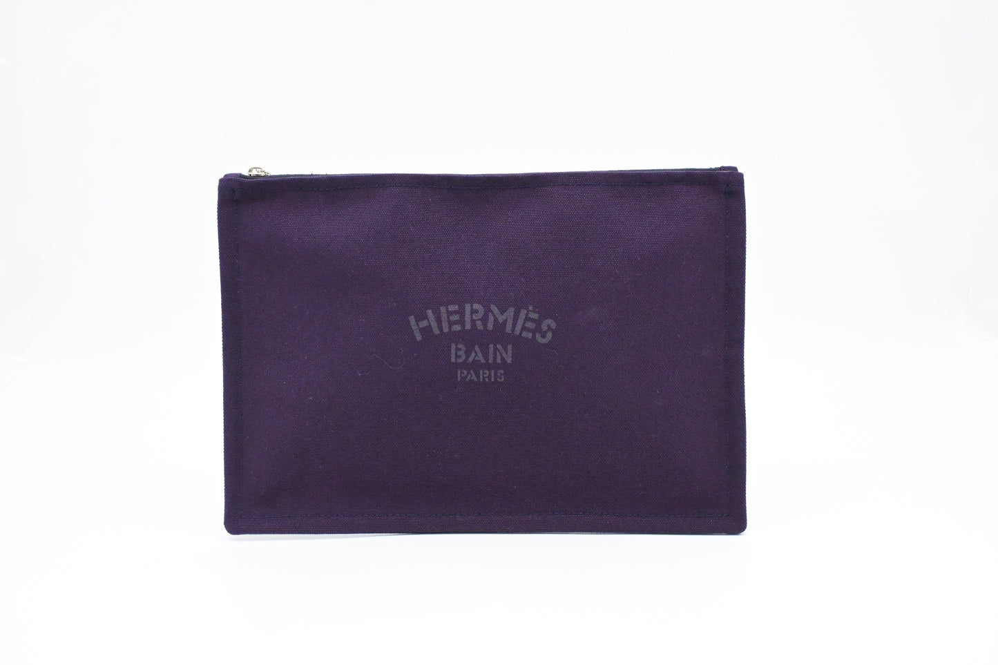 Hermes Bain Pouch In Purple Handbag Canvas Travel Bag