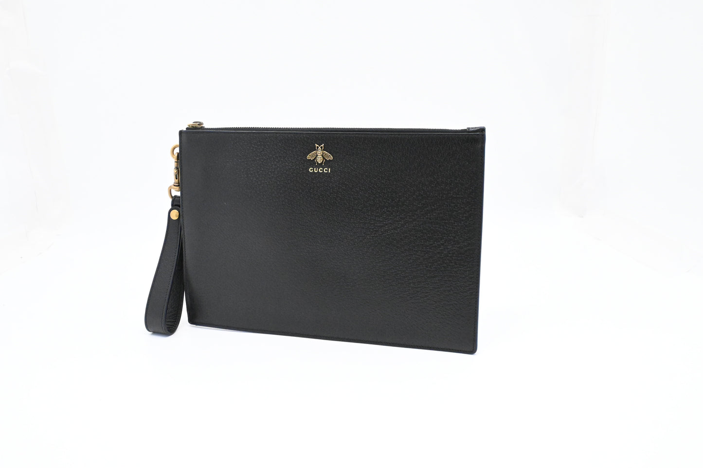 Gucci Bee Leather Black Clutch Bag Leather 1