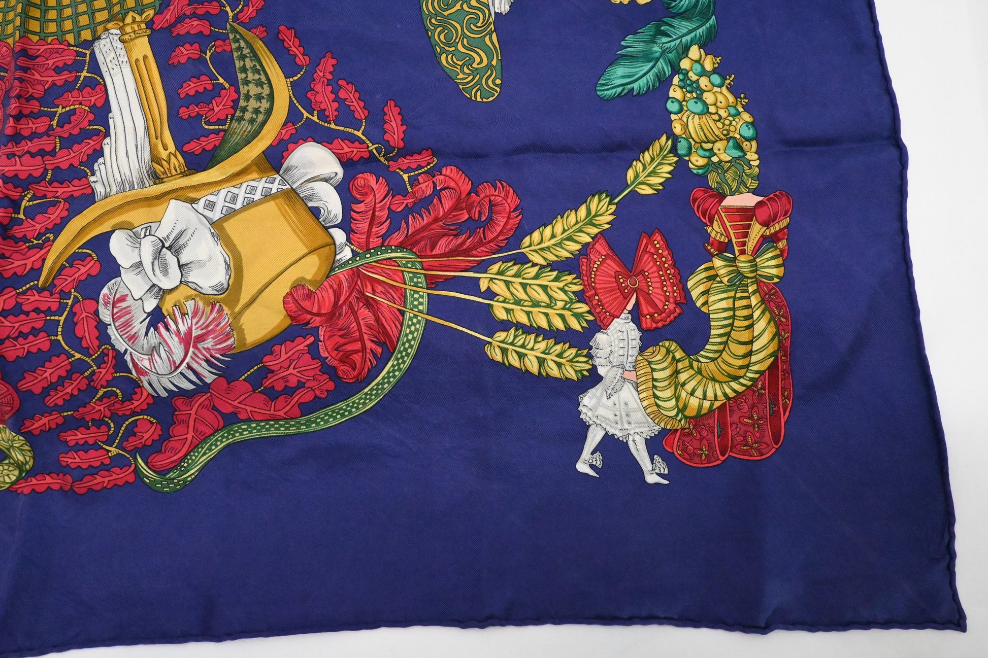 Hermes 'Chapeau' Carre In Silk Handbag Blue Travel Bag
