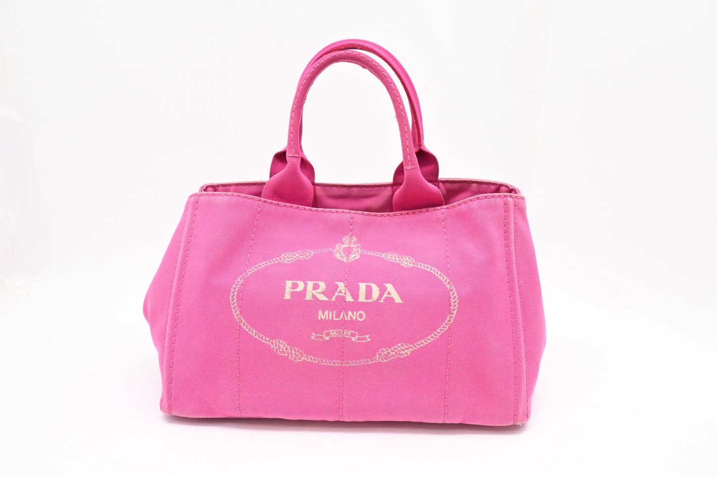 Prada Canapa Tote In Handbag Canvas Pink Tote Bag Canvas Handbag