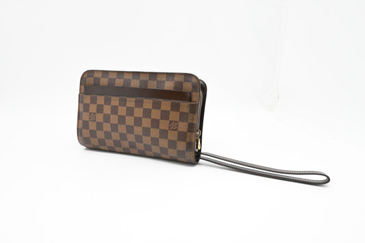 Louis Vuitton Saint Louis Pochette Ebene Canvas Damier Clutch Bag