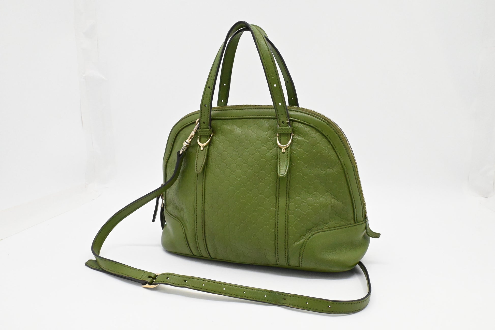 Gucci Dome Micro Guccissima Leather Green Shoulder Bag