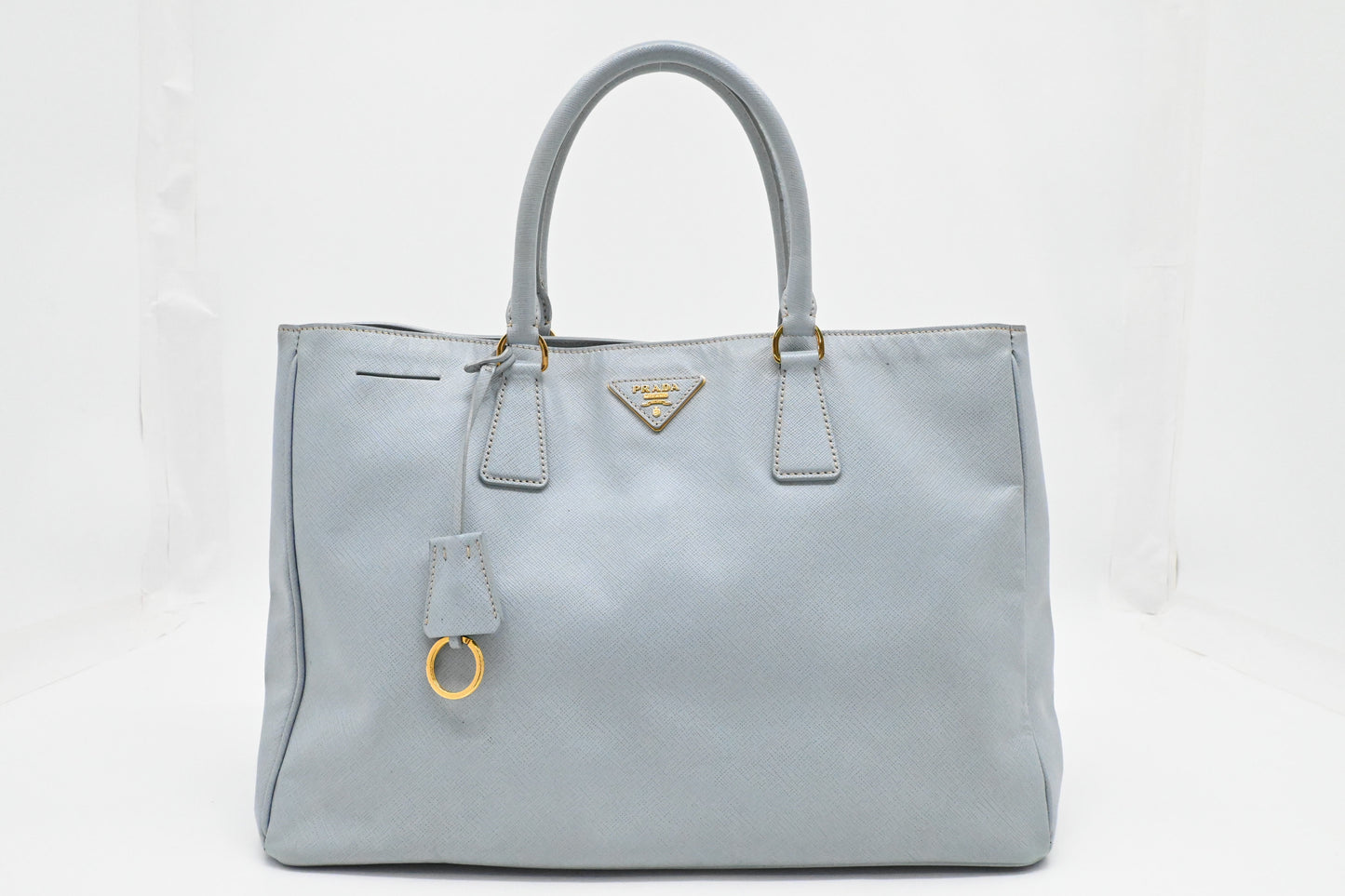 Prada Galleria In Light Saffiano Handbag Leather Blue Travel Bag