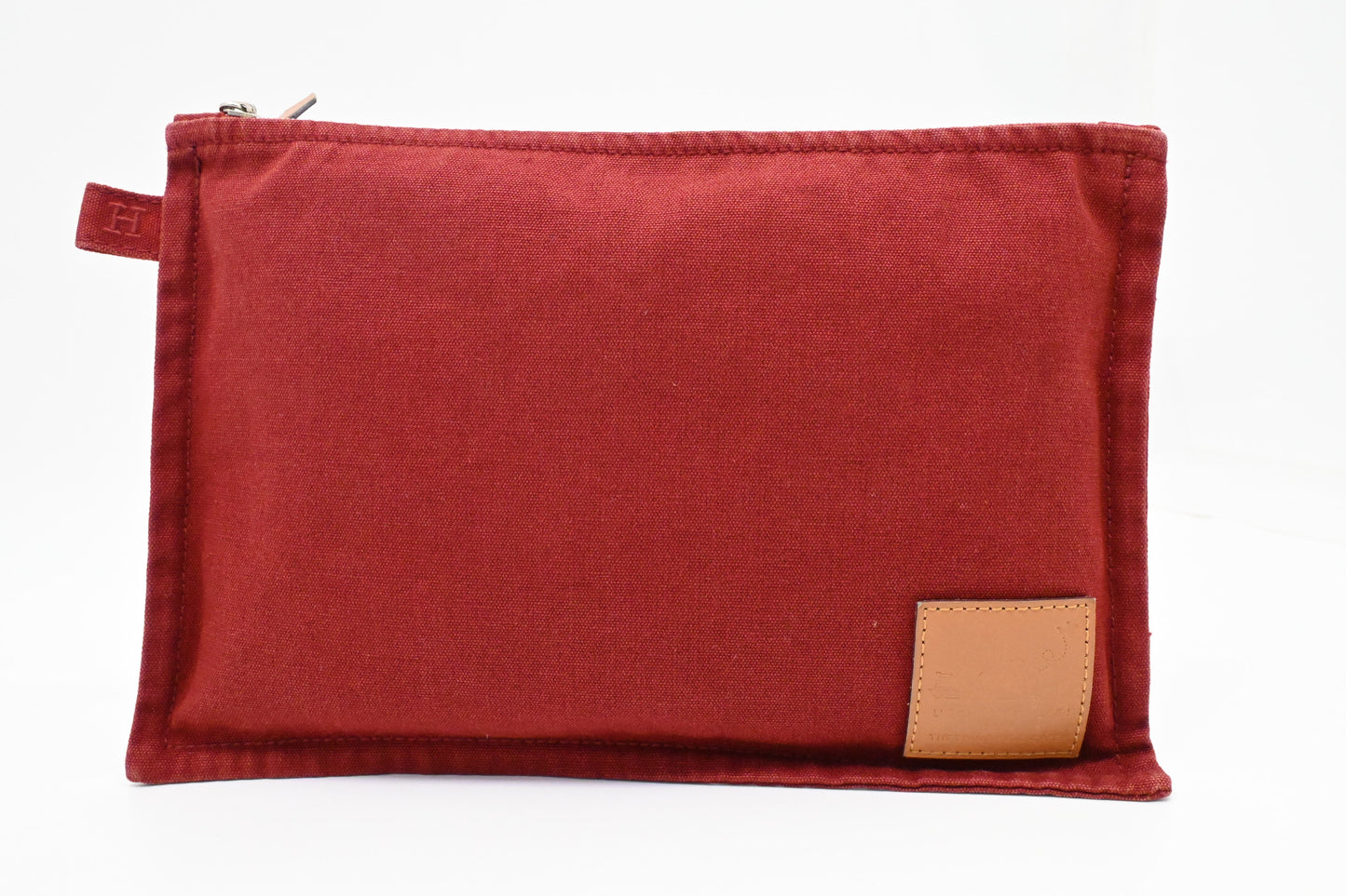 Hermes L'Échappée Belle Pouch In Handbag Canvas Red Travel Bag