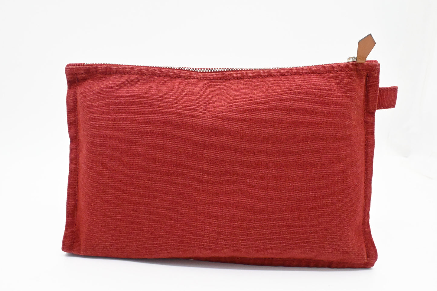 Hermes L'Échappée Belle Pouch In Handbag Canvas Red Travel Bag