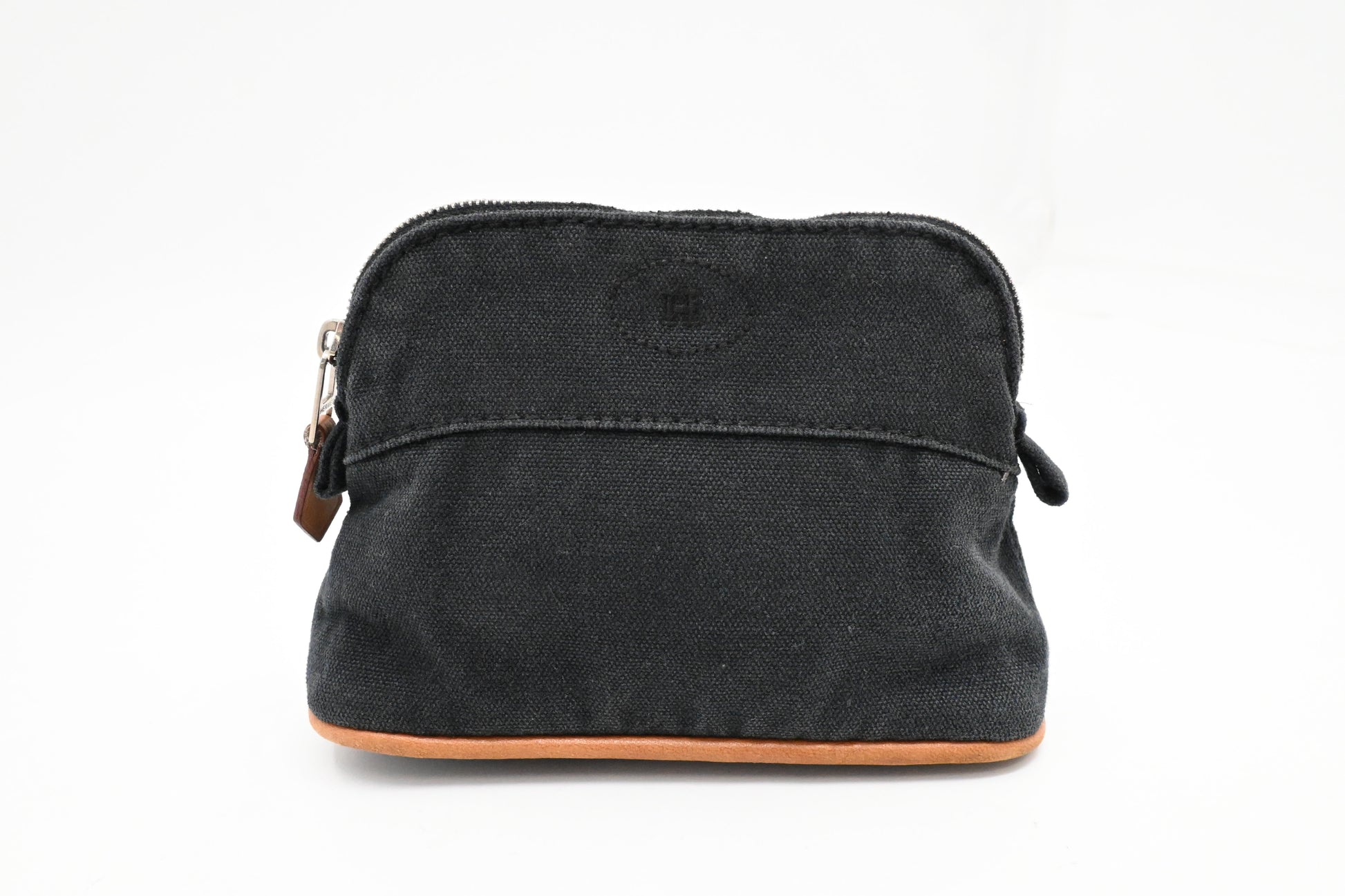 Hermes Bolide Pouch In Handbag Canvas Black Travel Bag Canvas Handbag