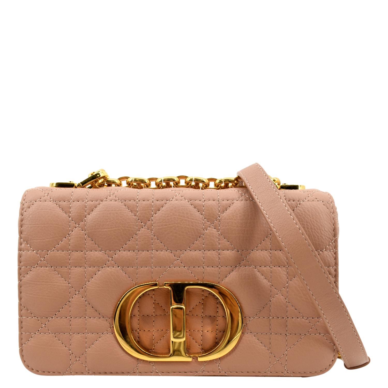Dior Caro Cannage Calf Shoulder Bag Rose Des Leather