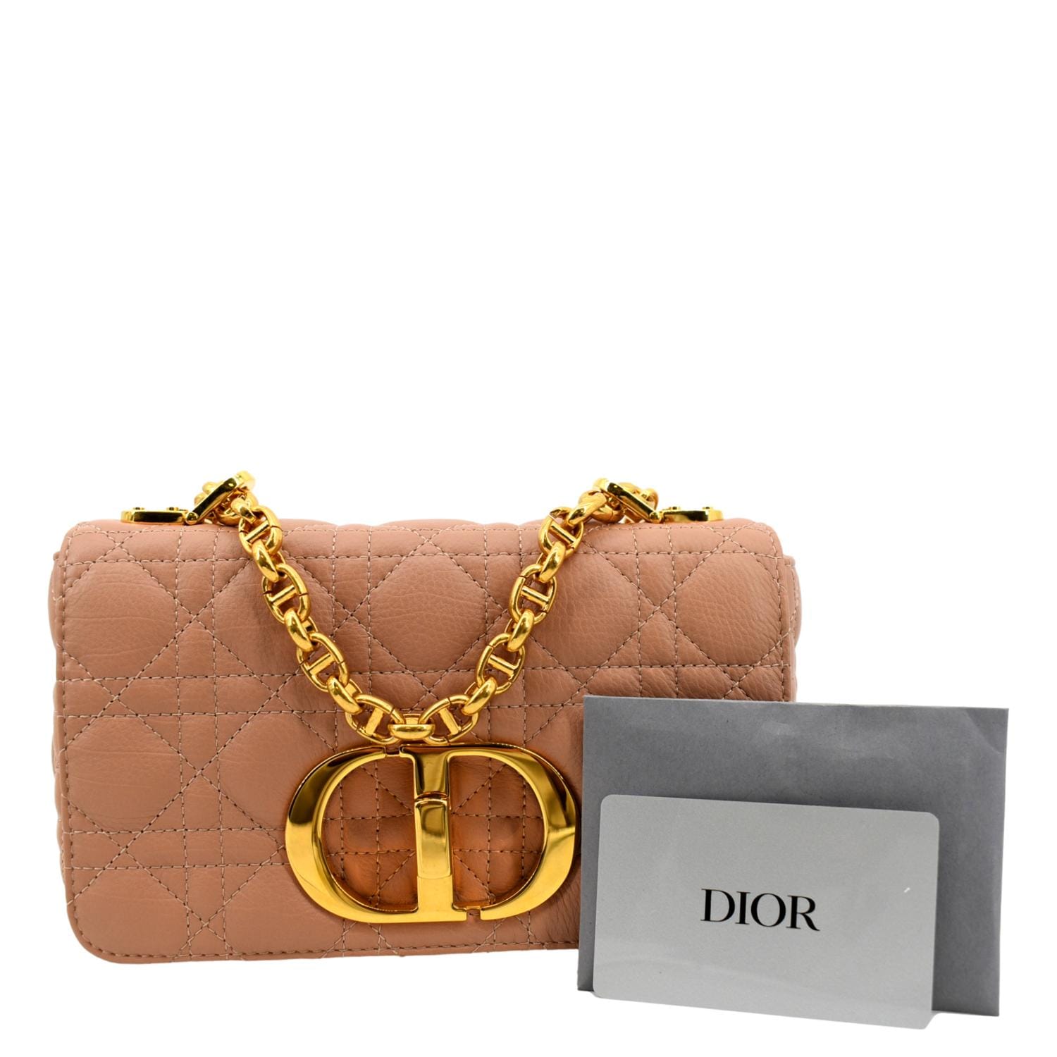 Dior Caro Cannage Calf Shoulder Bag Rose Des Leather Calf Leather