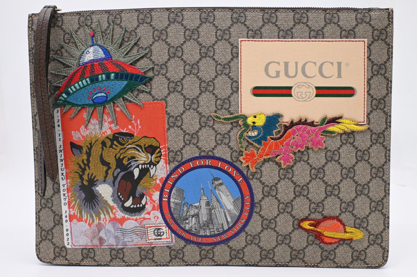 Gucci GG Supreme Patchwork Canvas Shoulder Bag