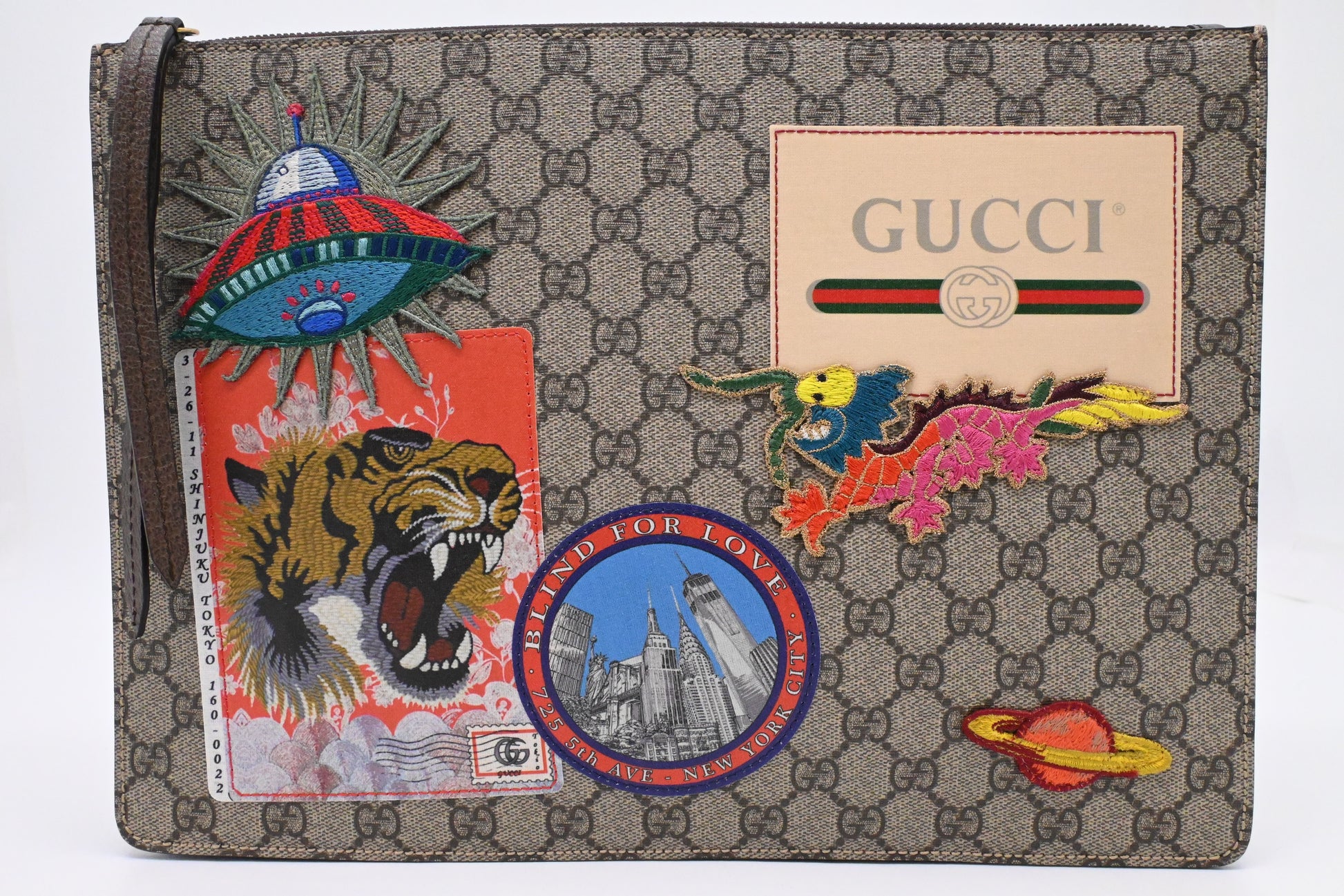 Gucci GG Supreme Patchwork Canvas Shoulder Bag