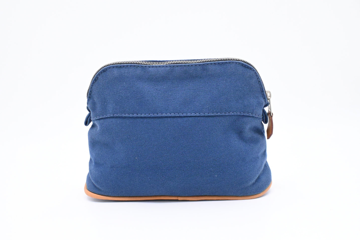 Hermes Bolide Pouch In Handbag Canvas Blue Travel Bag